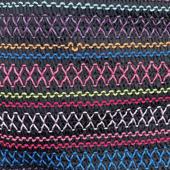 Bar III | Crochet Smocked Off Shoulder Padded Chest Harness Bralette Crop Top - Picture 7 of 10